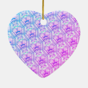 rosa grönt Blue mönster pastel färg Julgransprydnad Keramik