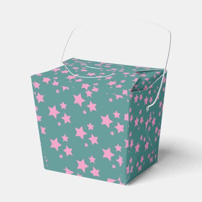 Rosa Grönt Blue Teal Stars Modern design Presentaskar (Framsidan Sidan)