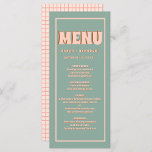 Rosa Grönt Bold Groovy Typography Bröllop Menu Meny<br><div class="desc">Rosa Grönt Bold Groovy Typography Bröllop Menu</div>