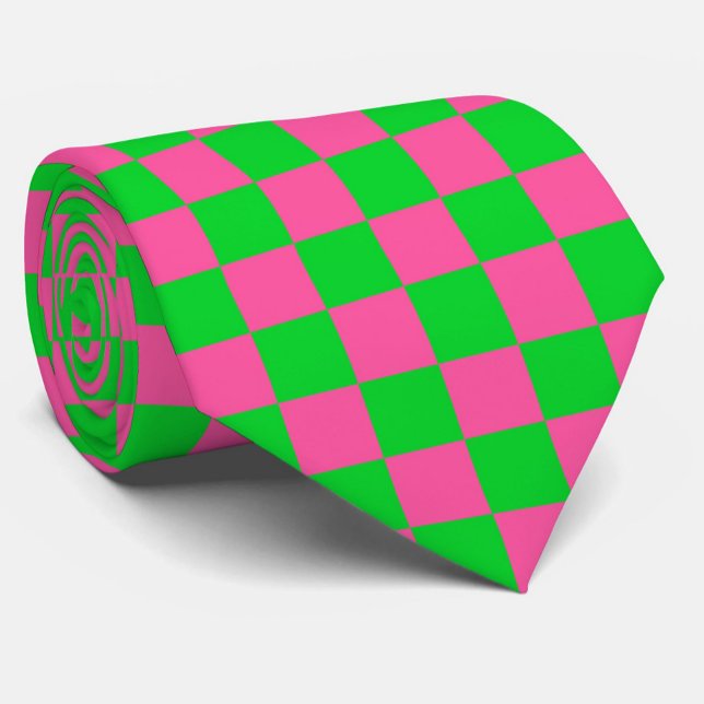 Rosa Grönt Checkat Mönster Slips (Skapare uppladdad)