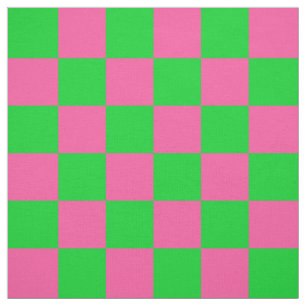 Rosa Grönt Checkat Mönster Tyg