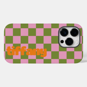 Rosa Grönt Checkated Phone Case