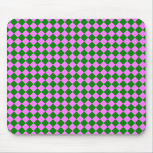 Rosa Grönt Checker Diamond Mönster Musmatta
