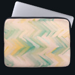 Rosa grönt chevron. Geometrisk linje för modern ab Laptop Fodral<br><div class="desc">Rosa grönt abstrakt Chevron laptop sleeve.</div>