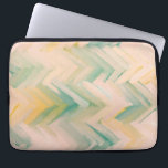Rosa grönt chevron. Geometrisk linje för modern ab Laptop Fodral<br><div class="desc">Rosa grönt abstrakt Chevron laptop sleeve.</div>