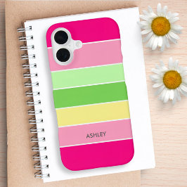 Rosa Grönt ColorBlocks Rand Monogram Phone Case