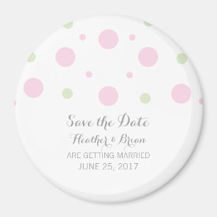 Rosa Grönt Confetti Spara datum magneter