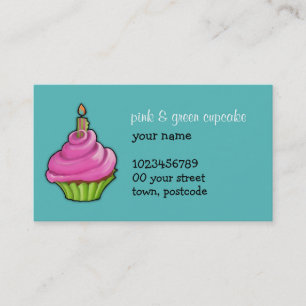 Rosa & Grönt Cupkakakvakakakakakvapakakakakakvapak Visitkort