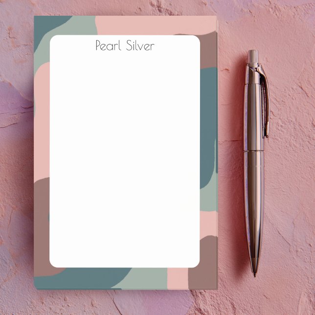 Rosa Grönt Curve ANPASSNINGSBAR Chic Monogram Pers Post-it Block (Pink Green Curve CUSTOM Chic Monogram Personalized Post-it Notes
)