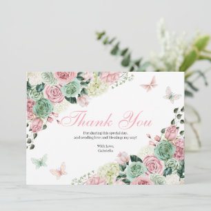 Rosa & Grönt Enchanted Garden Tack Kort