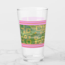 Rosa Grönt Geometric Glass Kopp