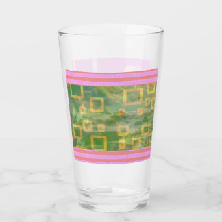 Rosa Grönt Geometric Glass Kopp