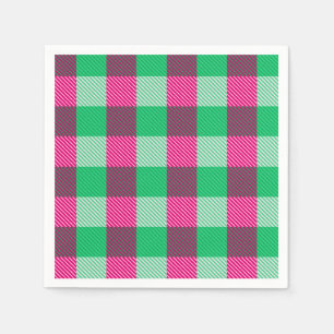 Rosa Grönt Gingham Check Design Pappersservett