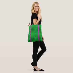rosa grönt glitter Glitz Tote Sorority! Tygkasse