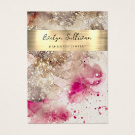 Rosa grönt glitter--visning för smycken visitkort