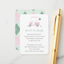 Rosa Grönt Golf Cart Baby Shower tar en Bok