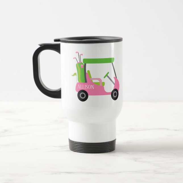 Rosa & Grönt Golf Personlig   Mugg (Vänster)