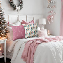 Rosa Grönt Guld Merry & Bright Snöflingor & Träd