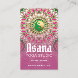 Rosa Grönt Guld YinYang Holistic Energy Yoga Visitkort