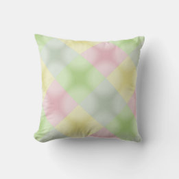 Rosa Grönt Gult Pastel Argyle Stil Kudde