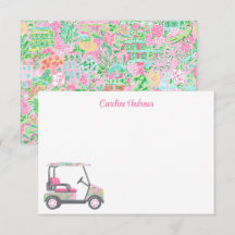 Rosa & Grönt Handflatan Beach Golf Cart Personlig