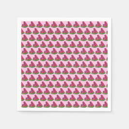 Rosa Grönt Juicy Watermelon Melon Segce Fruit Pappersservett