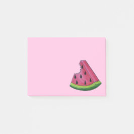 Rosa Grönt Juicy Watermelon Melon Segce Fruit Post-it Block