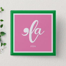 Rosa Grönt Kamala 2024 Säg hennes Namn Knapp