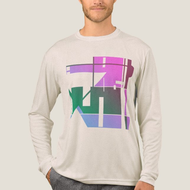 Rosa Grönt Lavender Geometric Tribal Art Abstrakt T Shirt (Framsida)