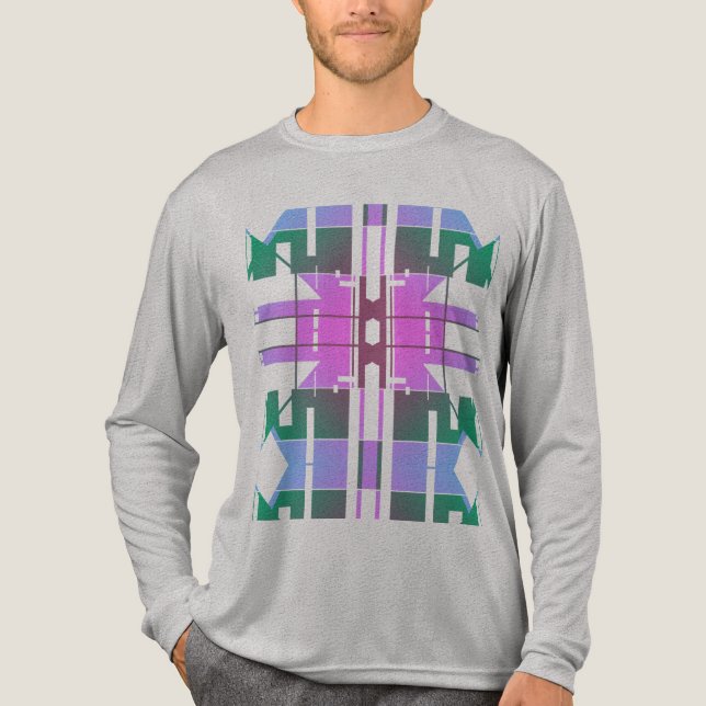 Rosa Grönt Lavender Tribal Art Large Tiles Design T Shirt (Framsida)