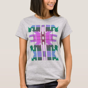 Rosa Grönt Lavender Tribal Art Large Tiles Design T Shirt