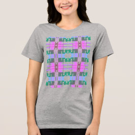 Rosa Grönt Lavender Tribal Art Small Tiles Design T Shirt