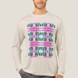 Rosa Grönt Lavender Tribal Art Small Tiles Design T Shirt