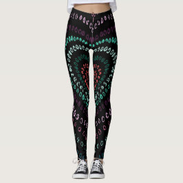 Rosa Grönt  Lila hjärta Leggings