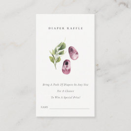 Rosa Grönt Ljud Diaper Raffle Baby Shower Tilläggskort