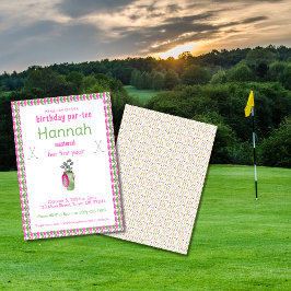 Rosa Grönt Masters Golf Födelsedagsfest inbjudan