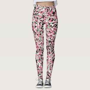 Rosa & Grönt Micro Camo Leggings