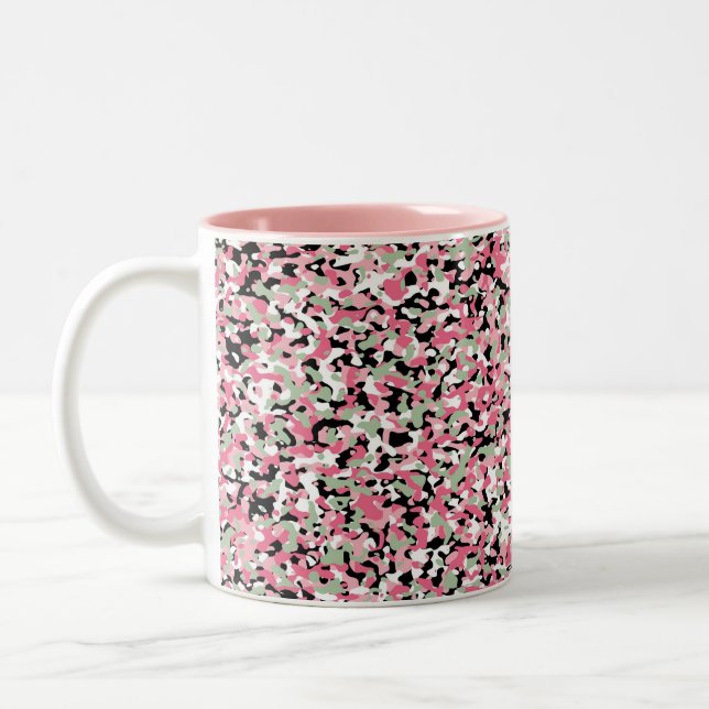 Rosa & Grönt Micro Camo Mönster Mugg (Vänster)