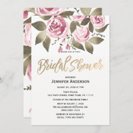 Rosa Grönt Möhippa för vattenfärg Ro Inbjudningar