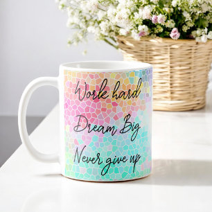Rosa Grönt Motivering Quote Office Entrepreneur Kaffemugg