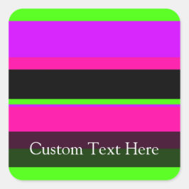 Rosa/Grönt Neon Rand Fyrkantigt Klistermärke