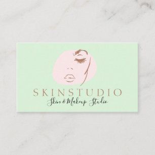 Rosa Grönt Neutralt Aesthetic Ansikte Beauty Skin Visitkort
