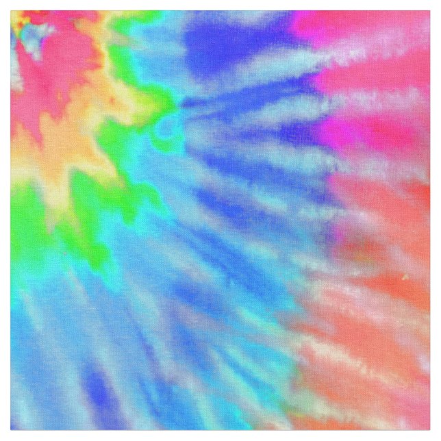 Rosa, Grönt och blå Psychedelic Tie Dye Groovy Tyg (Närbild)