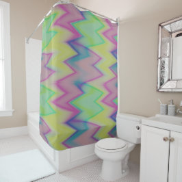 rosa grönt och blå zigzagar