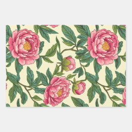 Rosa, Grönt och Gult Chinoiserie-Blommigt