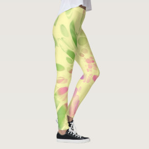 rosa grönt och gult färgämne leggings