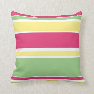 Rosa, grönt och gult rand kudde