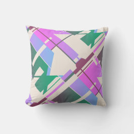 Rosa Grönt på Beige Diagonal Abstrakt Art MCM-utse Kudde