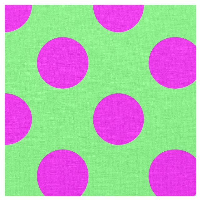 Rosa&Grönt Polka dots Mönster Tyg (Närbild)