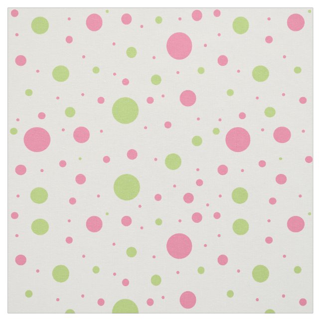 Rosa Grönt Polka punktgeometrisk design Tyg (Provkarta)